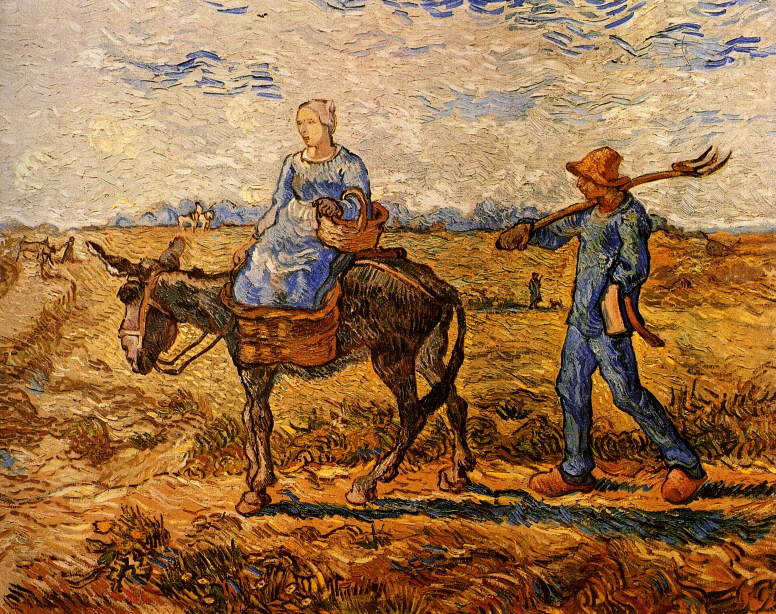 Morning: Peasant Couple Going to Work after Jean-Francois Millet 1890